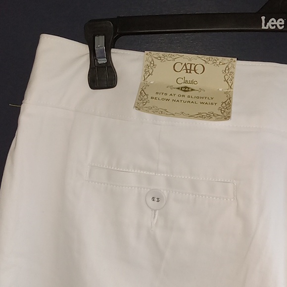 - NWT  Cato Classic white wide leg slacks Size 14 cotton 3% spandex - Picture 4 of 7